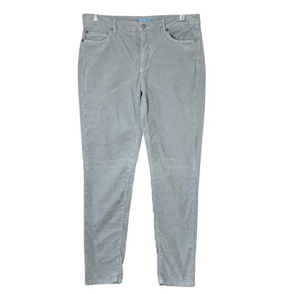 J. McLaughlin Watson Slim Velvet Jeans Pants Oyster Gray Sz 6 - Picture 1 of 10